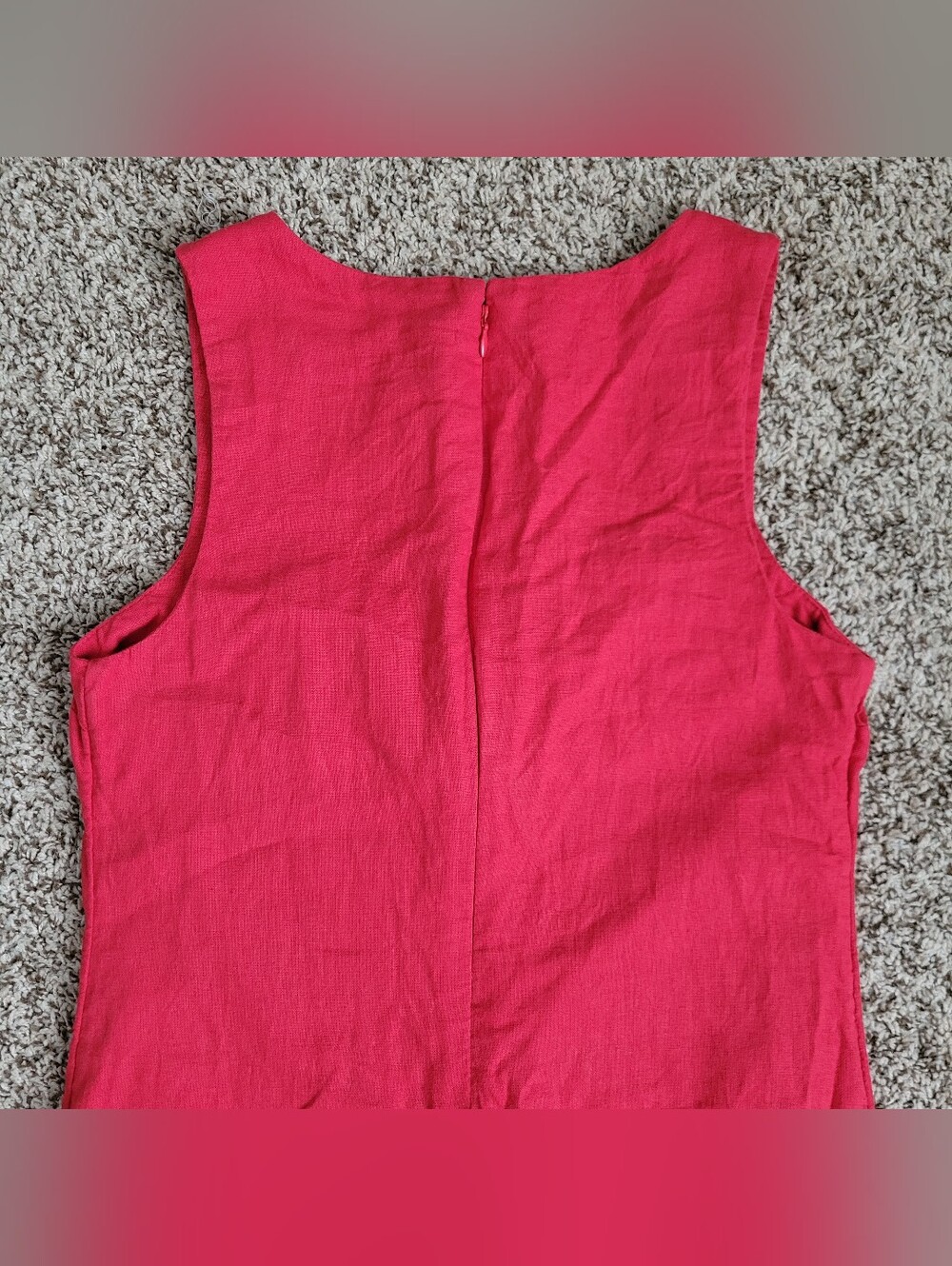 Abercrombie & Fitch Maxi Dress Linen Cotton Red Square Neck Long Back Slit Small - Picture 7 of 8